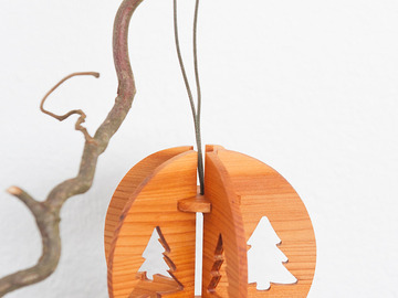 Verkaufen mit Online-Zahlungen: Christbaumkugel aus Eibenholz "Baum"